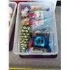 Image 2 : 3 plastic containers full of christmas décor
