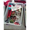Image 3 : 3 plastic containers full of christmas décor