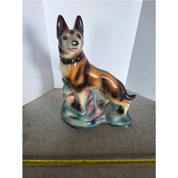 Large chalkware dog lamp- untested
