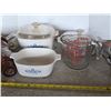 Image 5 : Kitchenware lot- corning ware dishes and pyrex measuring cups