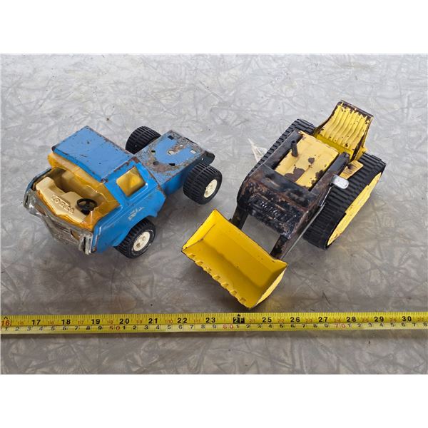 Buddy l loader and tin tonka truck
