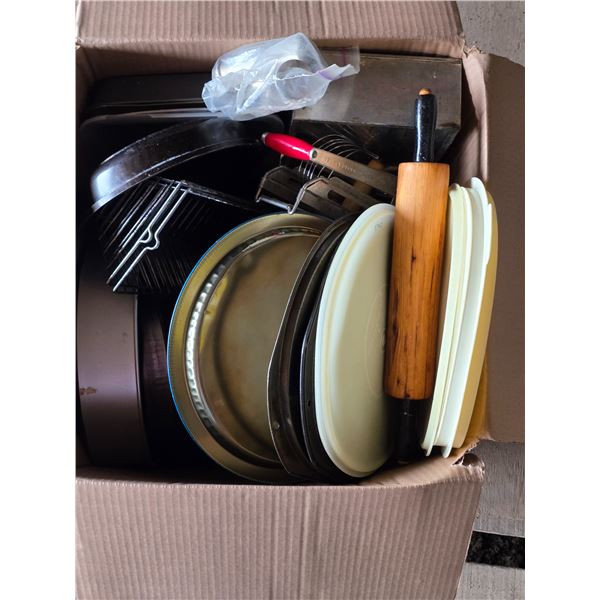 Box full of kitchenware