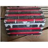 Image 1 : Red and black storage chest with pillows- 36" by 23" by 25"H
