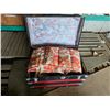 Image 2 : Red and black storage chest with pillows- 36" by 23" by 25"H