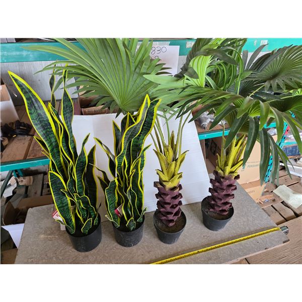4 fake plants