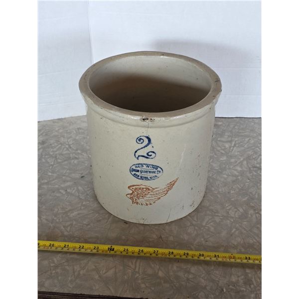 #2 redwing crock- has cracks