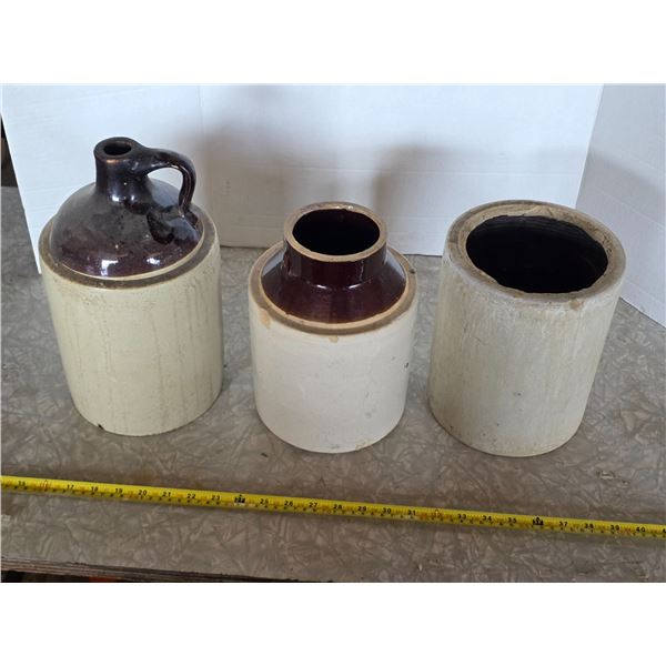 Whiskey jug, crock, pickle jug