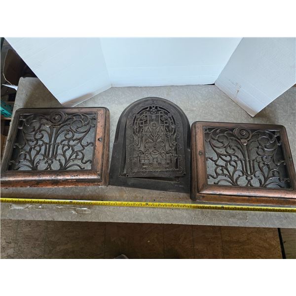 3 cast iron vent covers- sizes vary