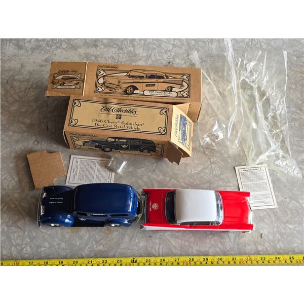 2 vintage diecast model cars- chevy's