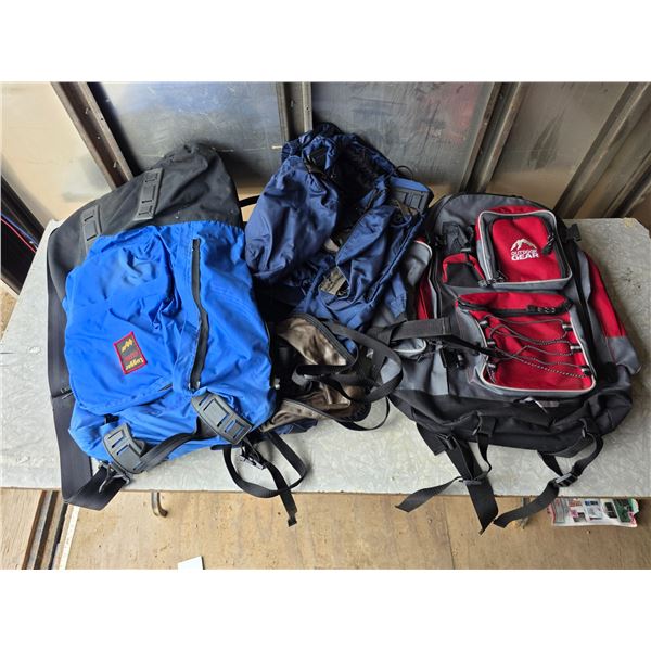 3 hiking back packs