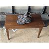 Image 1 : Small wood storage bench and shoes- 30" by 14" by 19"H