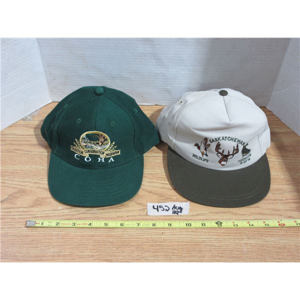 (2) NOS Sask Wildlife Federation Cap Unused