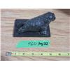 Image 1 : SoapStone Walrus With Tusks 5'' Long Stamped Wolf