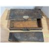 Image 2 : Old Wood Storage Box 10'' By 15'' with 2 keys Seactor Name Tag *Broken Lid*