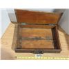 Image 3 : Old Wood Storage Box 10'' By 15'' with 2 keys Seactor Name Tag *Broken Lid*