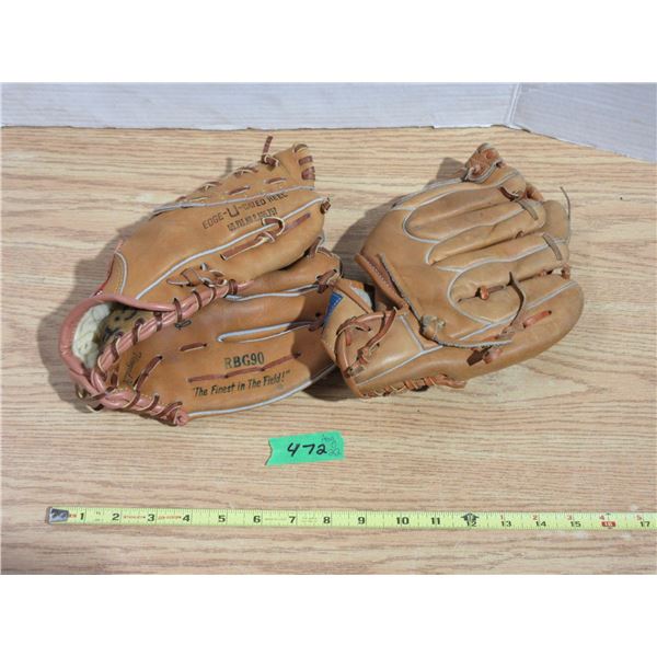 (2) Ball Gloves Rawling All Pro