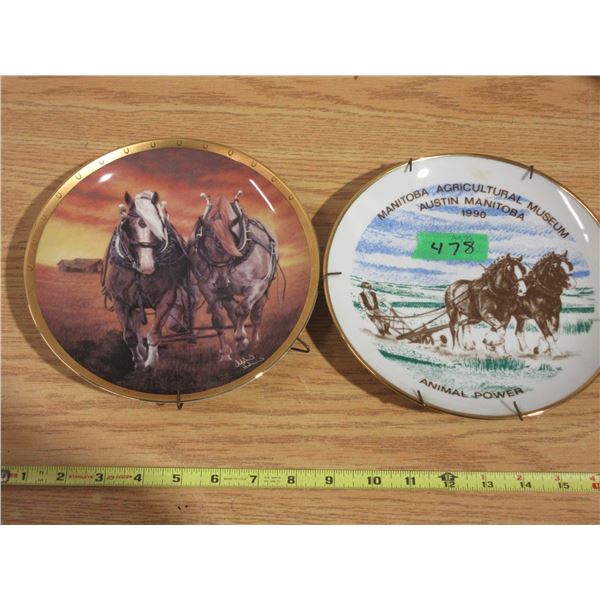 (2) Horse Related Plates