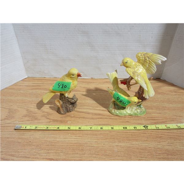 (2) Yellow Bird Figures