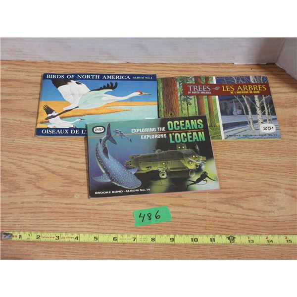 (3) Red Rose Tea Cards Booklets (Complete), Trees Of North America, Oceans, and Birds