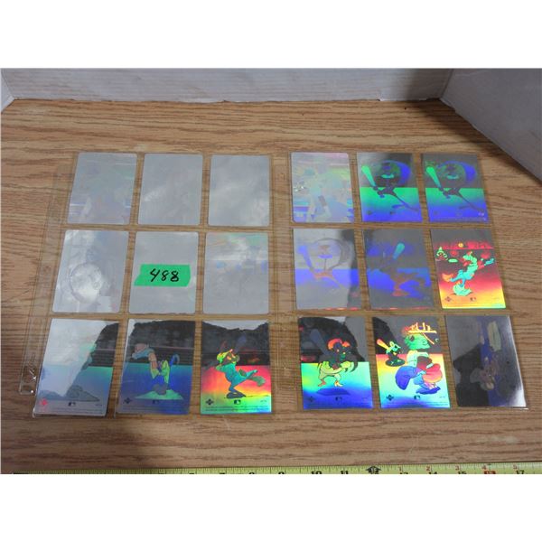 (18) 1990 Comic Ball Hologram Looney Tunes Cards