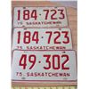 Image 3 : (5) License Plate (2) 1973 and (3) 1975 License Plates *(1) Pair*