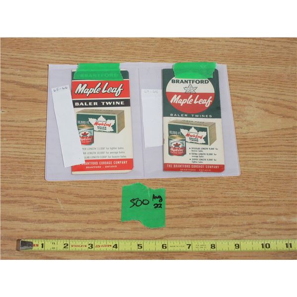 (2) Bran Tford Maple Leaf Baler Twine Booklet 65-66, 67-68 Unused