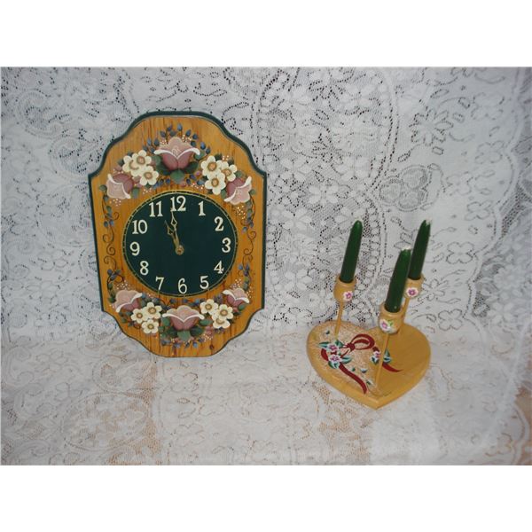 Vintage Folk Art  Clock Works