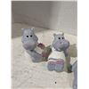 Image 2 : Porcelain/Ceramic Ornaments, hippos withox and cart