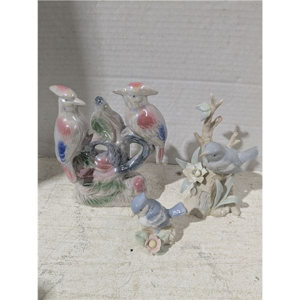 Porcelain/Ceramic Ornaments, birds, pastel colors, bright glaze