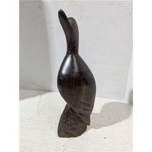 Large wooden duck carving