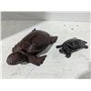 Image 1 : 2 Carved wood turtles