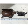 Image 4 : 2 Carved wood turtles