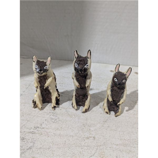 Wood Carvings, squirrells, "C.B. Hall"