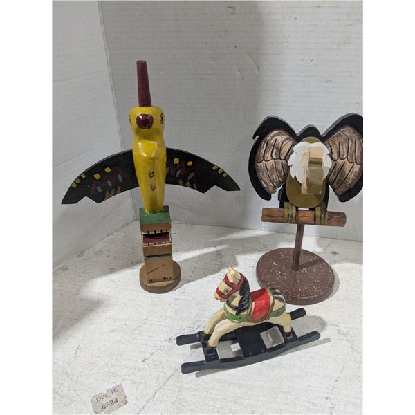 Painted wood carvings