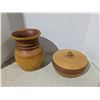 Image 1 : Lathe turned wood vase and candy dish