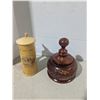 Image 1 : Lathe turned wood cup and dish