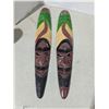 Image 1 : Wood Carvings, 2 tribal mask wall hangings