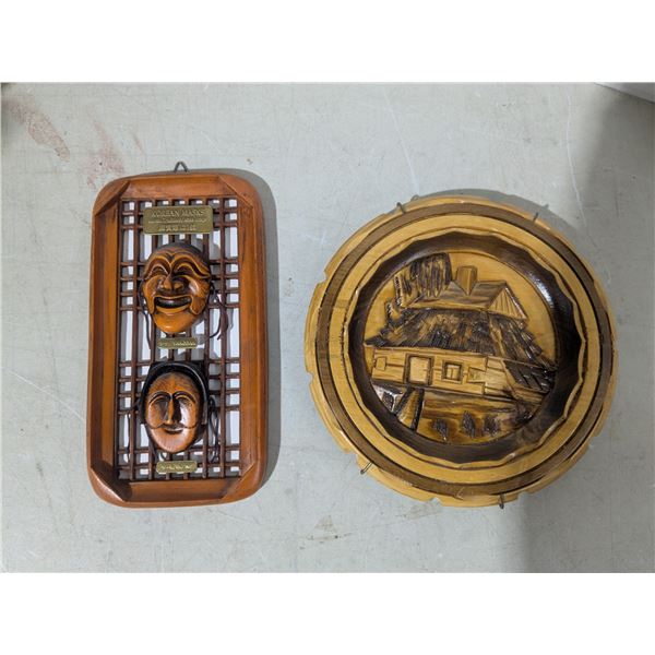 Wood Carvings, Korean death masks and plaque