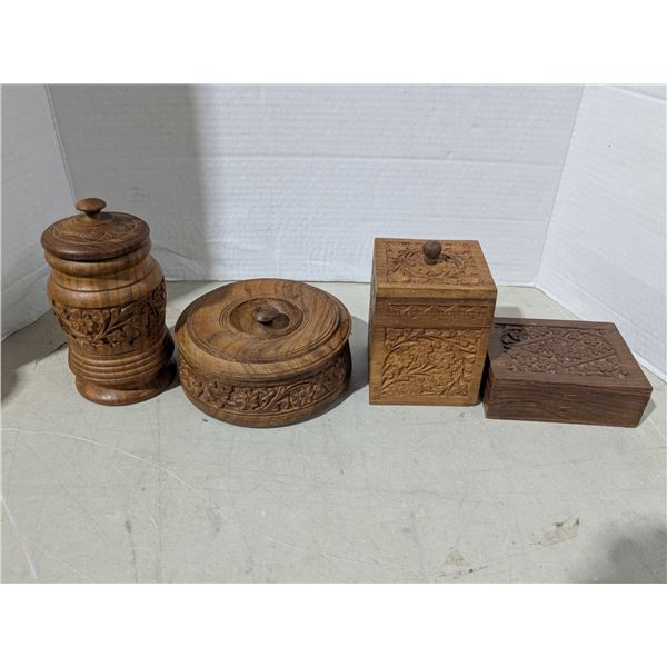 Wood Carvings, containers