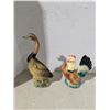 Image 1 : Porcelain/Ceramic ornaments, duck and rooster