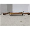 Image 5 : Meat fork and Knife, carved wood tabletop holder, made in India