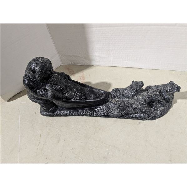 Soapstone carving, dog sled