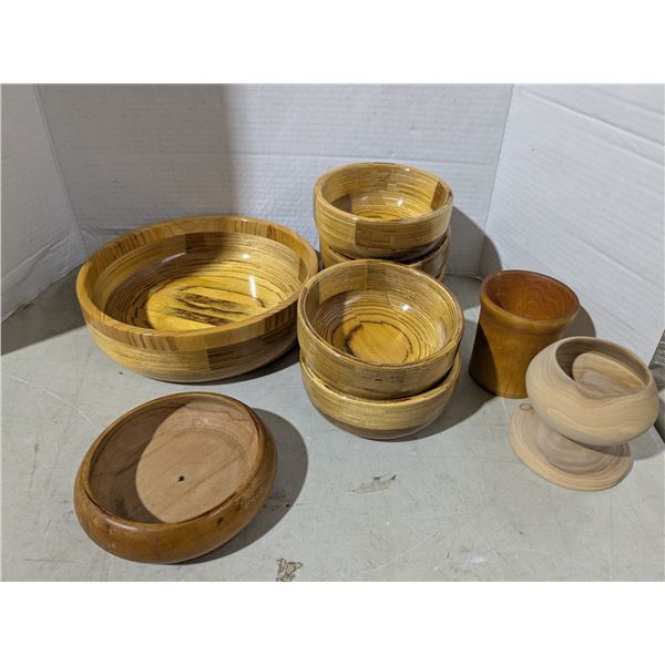 Wood dishes lot