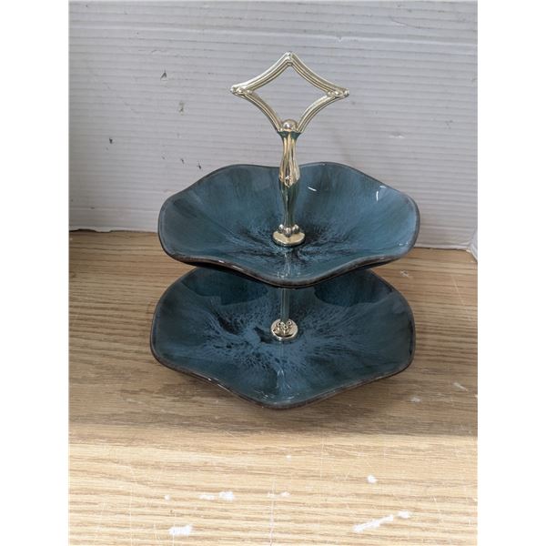 "Blue Mountian Pottery" two tier serving dish