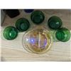 Image 2 : Glass bottles with colored glass dishes
