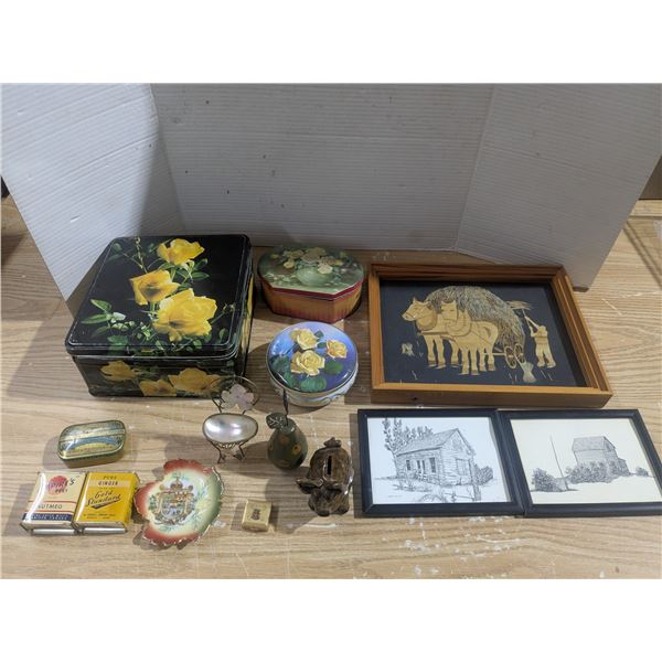Décor- tins, pictures, etc.