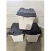 Image 1 : 3 Rubbermaid 68L totes with lids
