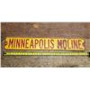 Image 1 : Vintage embossed metal Minneapolis-Moline farm implement dealership or road sign. (Length 35.5 Inch)