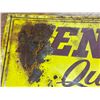 Image 2 : Penner Quality Tires" rectangular metal/tin advertising sign featuring yellow and maroon graphics wi