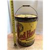 Image 1 : Vintage 5 Imperial Gallon "Red Head" motor oil pail. (Empty)